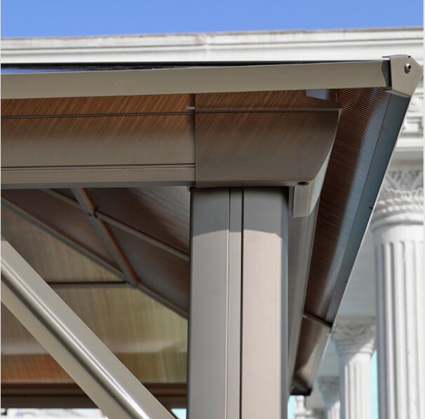 Gazebo de aluminio con techo de PC de 300 * 400 cm con cortina